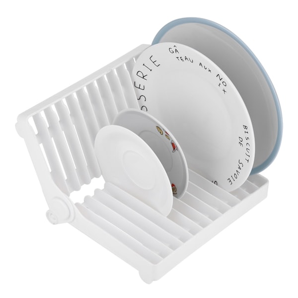Foldbar Oppvaskstativ Organizer for Hjemmekjøkken - Plast Bestikk Oppbevaringsholder