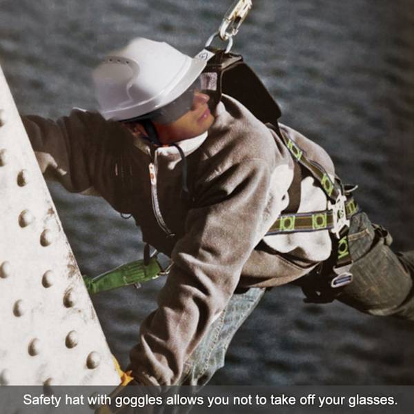 Goggle Visor Hjelm med Innebygde Sikkerhetsfunksjoner (Hvit)