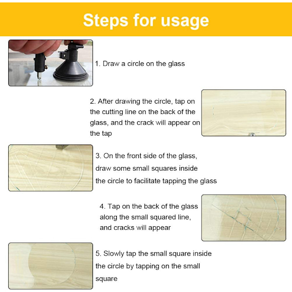 Circular Glass Cutter with Suction Cup Cutting Tools