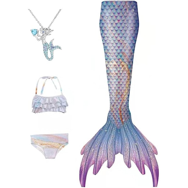 Tyttöjen Mermaid Tail -uimapukuasu Prinsessa Bikini set E410 3-4 Years
