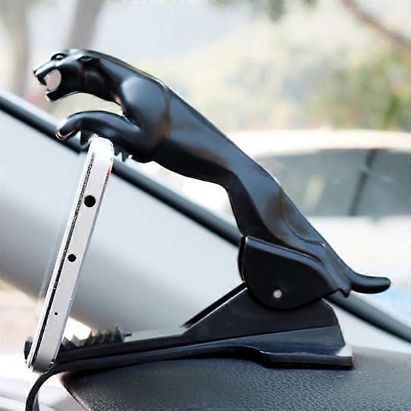 Bil Leopardformet Telefonholder Klips Justerbar Bil Dashbord Telefonnavigasjon Black