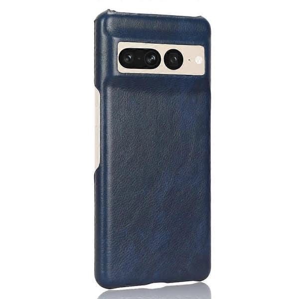 【Ny】 Til Google Pixel 7 Pro 5G Støtsikkert PC + PU-deksel med litchitekstur Blue