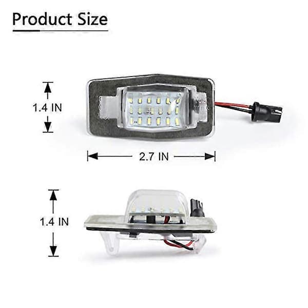【BQ】2 stk. nummerpladelys til Ford Escape Mercury Mazda Mx-5 Mpv White  black