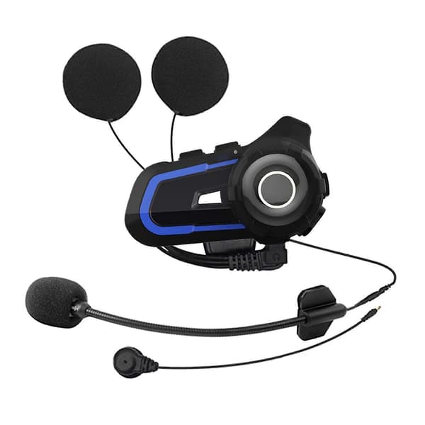 WUPP CS-1412A1 Bluetooth 5.1 S2 Motorcykelhjälm Full Duplex Bluetooth Intercom Headset Hörlurar (Blå) Black
