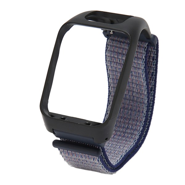 2-in-1 Elastinen Punottu Nylon Urheilukellohihnan Vaihtohihna TOMTOM Runner3:lle Midnight Blue -värisenä