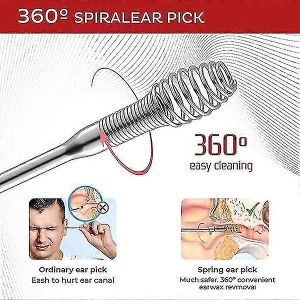 【BQ】Øreplejeværktøj i rustfrit stål 360 spiral