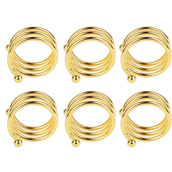 8 stk. Gull Spiral Serviettringer - Elegante Metall Serviettringer for Bryllup, Bursdag, Middag og Familiefest med Rustbeskyttelse