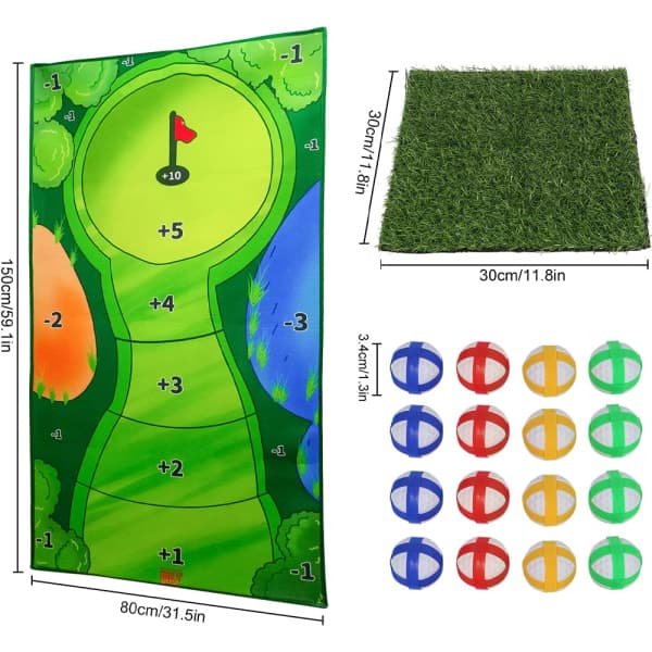 【YD】Afslappet Golfspil Sæt, 0.8x1.5M Golf Puttingmåtte{HH}