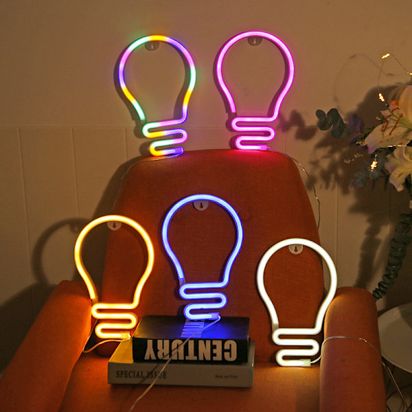 Glödlampsformad neonfest, bröllopsblåljus color
