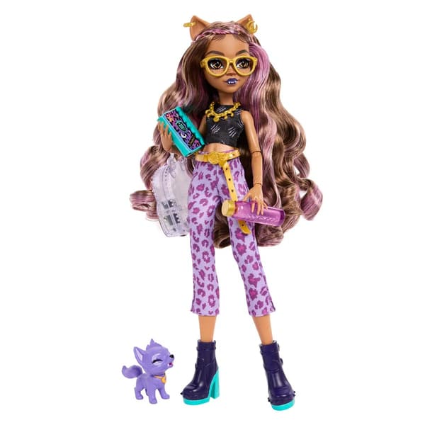 【YD】Monster High Clawdeen Wolf Dukke med kæledyr Multicolor multifärg