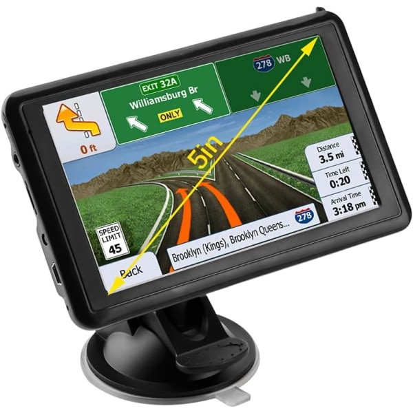 5 tuuman HD-auton GPS-navigaattori