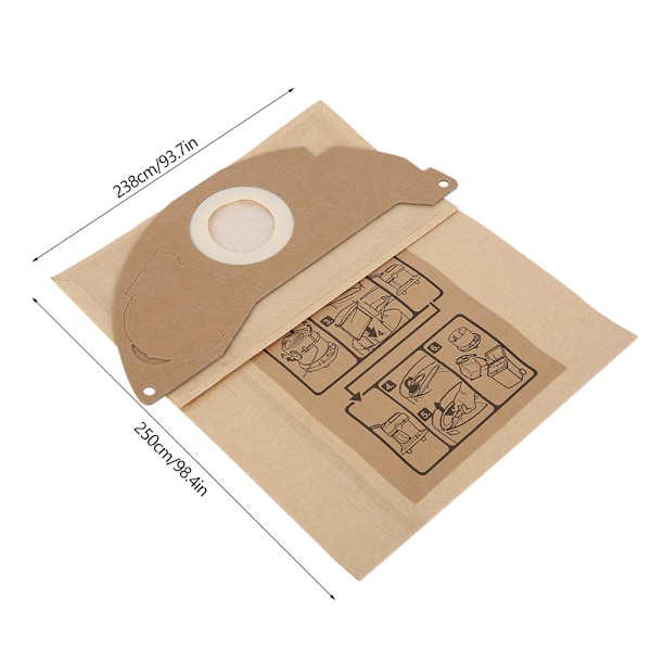 10-pakning med støvsugerposer for KARCHER WD2250 A2004 A2054 MV2