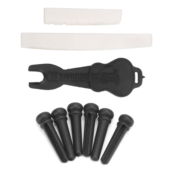 Guitar Bridge Pin Kit Okseben Sadel Mutter Instrument Tilbehør Aftrækker Fjerner