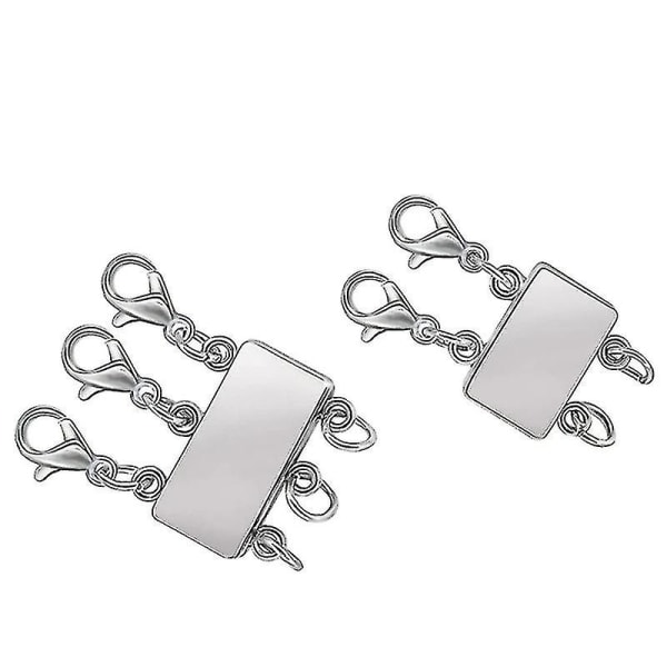 Layering Magnetic Halsband Detangler Layered Spacer Clasp Women Silver C