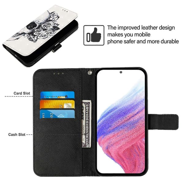 3D-maleri Horisontal Flip Skinntelefonveske til Ulefone Note 14 Skull