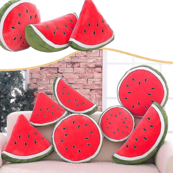 Søt vannmelonklemmende pute behagelig og håndfølende gave til juledagen 30cm Triangle