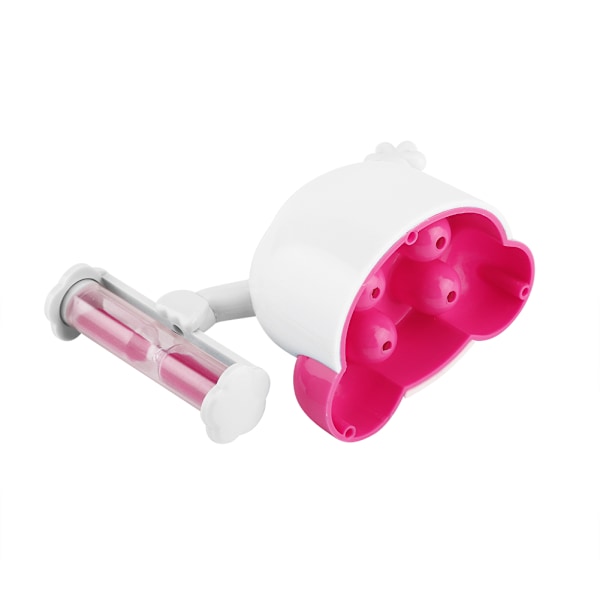 Tandborsthållare för barn med 3-minuters sandtimer (Rosa)