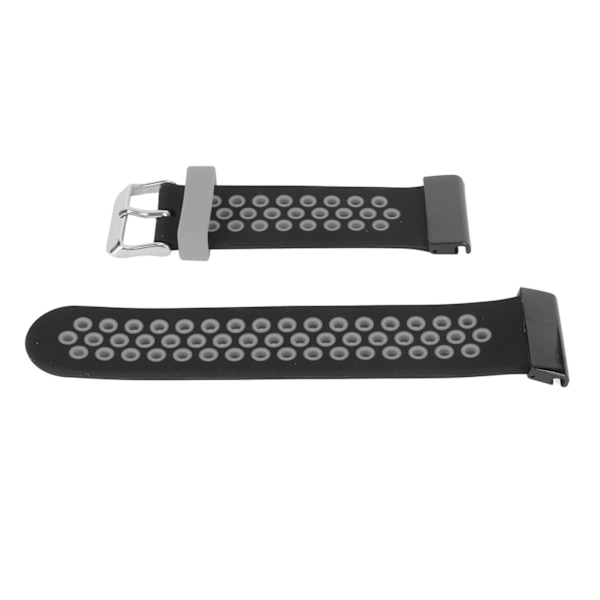 Justerbar Udskiftningsarmbånd med 2-farvede Åndbare Silikonestropper til Garmin Fenix 7X 6X 5X - Sort og Grå