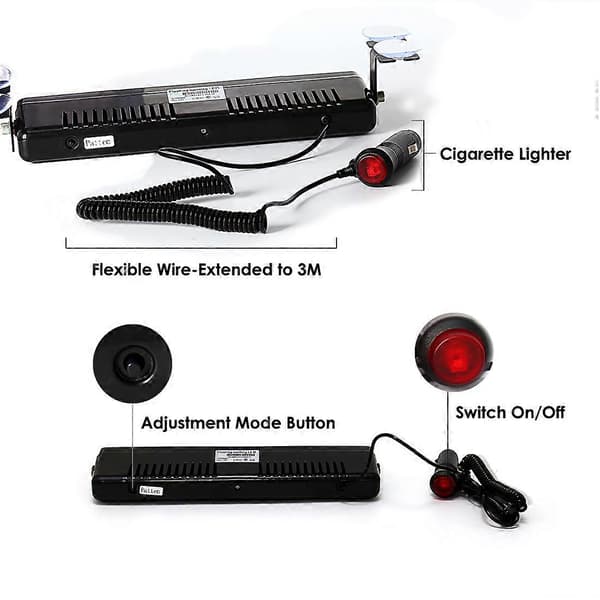 【YD】S1 9 LED Car Warning Light Strobe Flash Emergency Light Dashboard Indicator 12V Ultra Bright Red Blue Yellow White