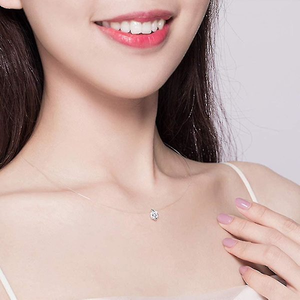 Sterling Silver 8mm Cubic Zirconia halsband