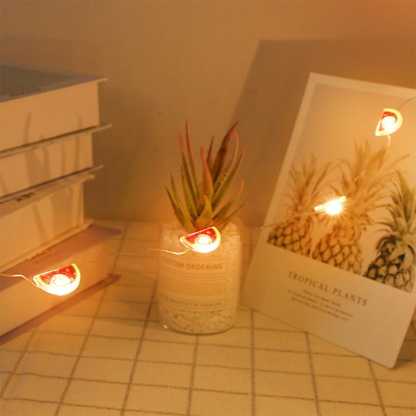 2m/6,6ft 20 LED Söta Vattenmelon Fairy String Lights - Varmvit Dekoration för Barnrum