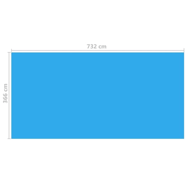 【YD】vidaXL Rectangular Pool Cover 732 x 366 cm PE Blue Blue Blå