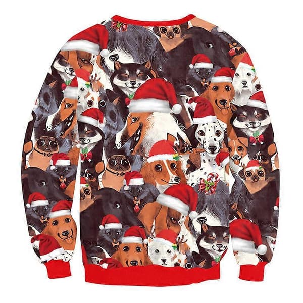 Hus Unisex Ful Jultröja Tröja Tryckt Pullover, Halloween 3D Digitaltryck Tröja COLOR 2 XL