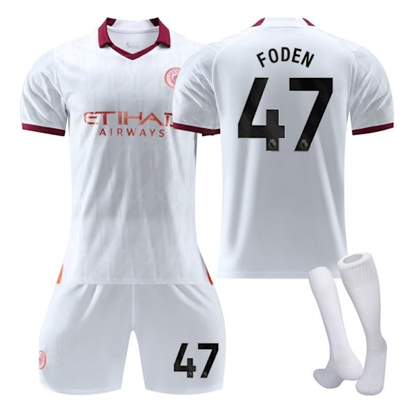 Manchester City borte 2324 trening sports jersey sett egnet for barn og voksne fotballdrakter NO.47 FODEN S