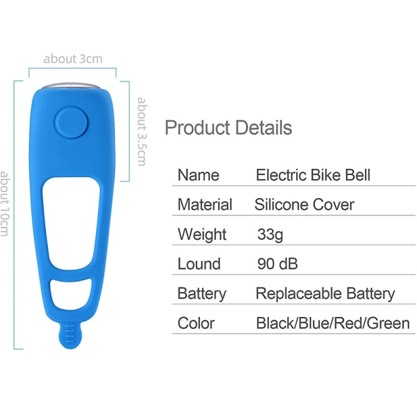 Cykelklokke 90dB elektrisk cykelklokkehorn Højt vandtæt-sort (to)