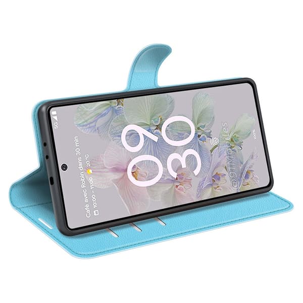 【YD】Google Pixel 6A Cover Litchi Læder Lyseblå 65