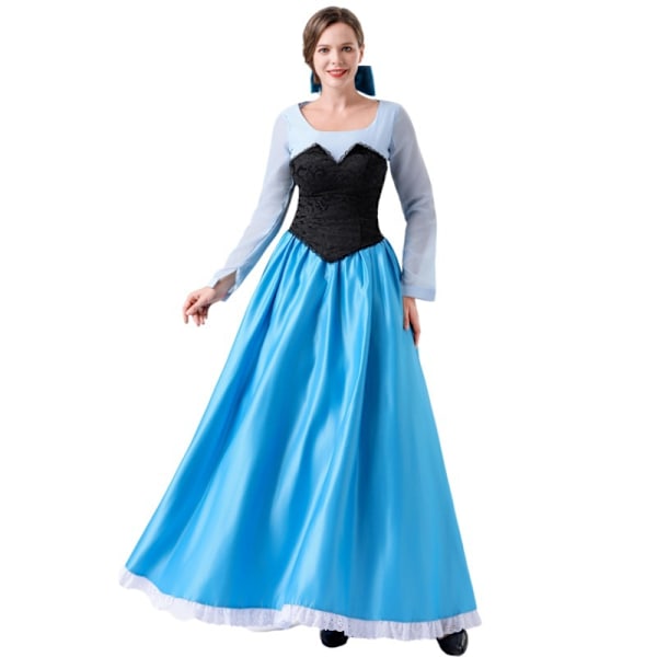 Vuxen Halloween Cosplay Klänning för Lilla Sjöjungfrun Ariel Prinsessa XL