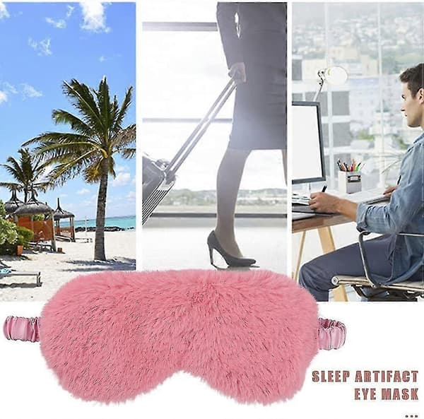 Presentförpackning Plysch Sovmask, Mjuk Fluffig Ögonmask Ögonbindel