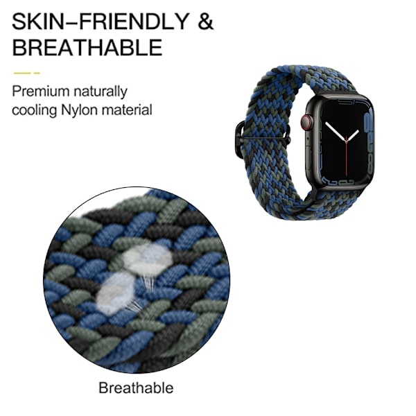 Säädettävä nylon iwatch-ranneke (42/44/45mm, sininen naamiointi) Style 1