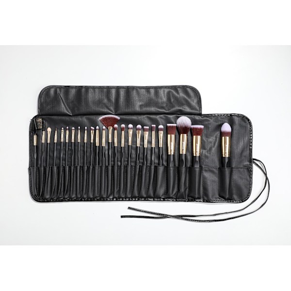 24 stk. professionelle og eksklusive make-up børster i etui Black