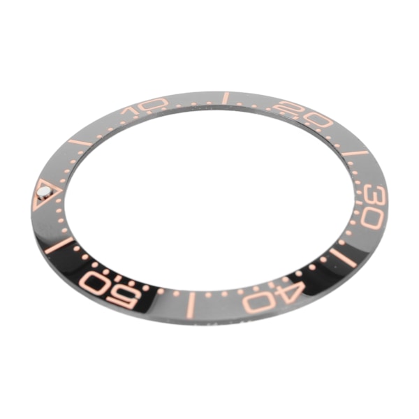 Keramisk Klockring - 38mm Professionell Bezel Insats Ersättningsdel för Urmakare med Svart Bas och Roséguldsiffror
