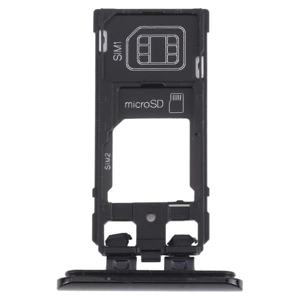 (Ny) SIM-kortskuff + SIM-kortskuff / Micro SD-kortskuff for Sony Xperia 5 Black
