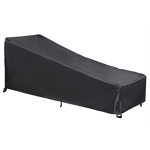 210D Trädgårdsterrass Lounger Dust Cover Black 210D 200*70*40*75cm