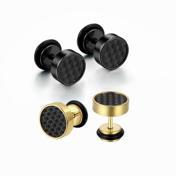 Herre Kvinne Mote Carbon Fiber Barbell Dumbbell rustfritt stål øredobber