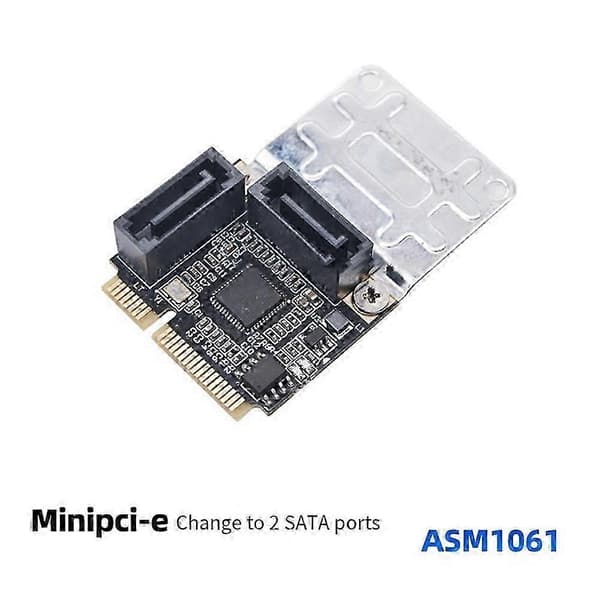 Mini PCI-E til 3.0 Adapterkort Mini PCI-E til 2-ports 3.0 6Gbps SSD Adapterkort til WinXP/Win7/8/10/ top