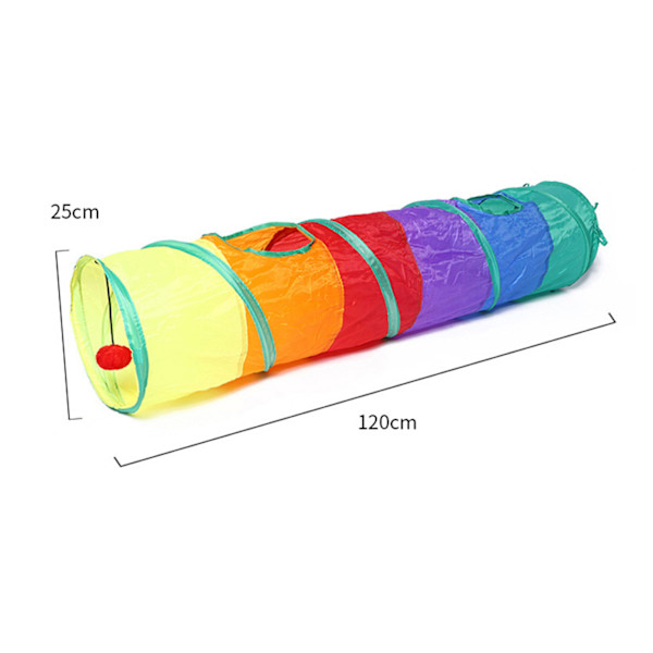 Cat Tunnel Trygg Miljøvennlig Interaktiv Rainbow Pet Play Tunnel for små kjæledyr Hunder Rett tunnel