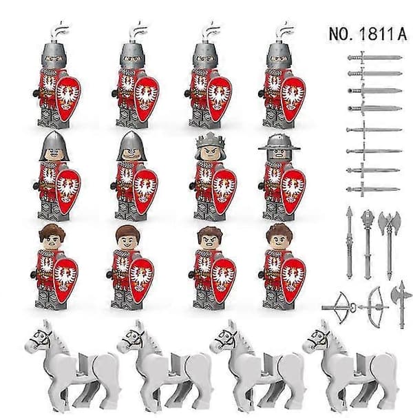 【YD】Ny version 1811A middelalderlig figur våbentilbehør børns samling børnegaver
