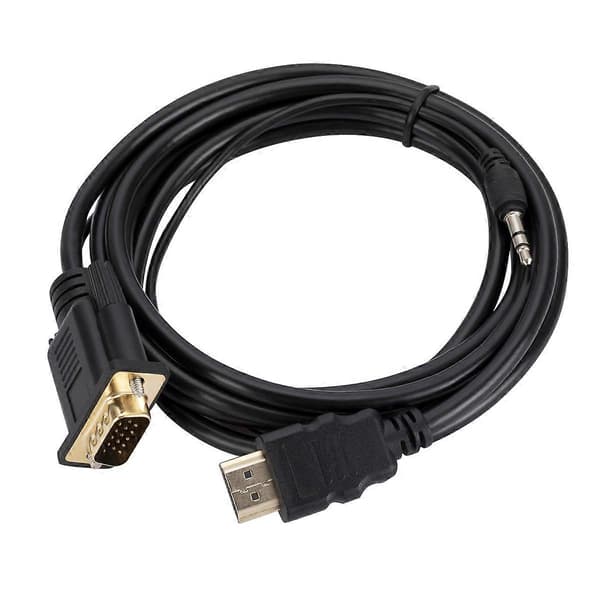 (Ny) HDMI til VGA-adapterkabel med lyd, lengde 1,8m Not Specified