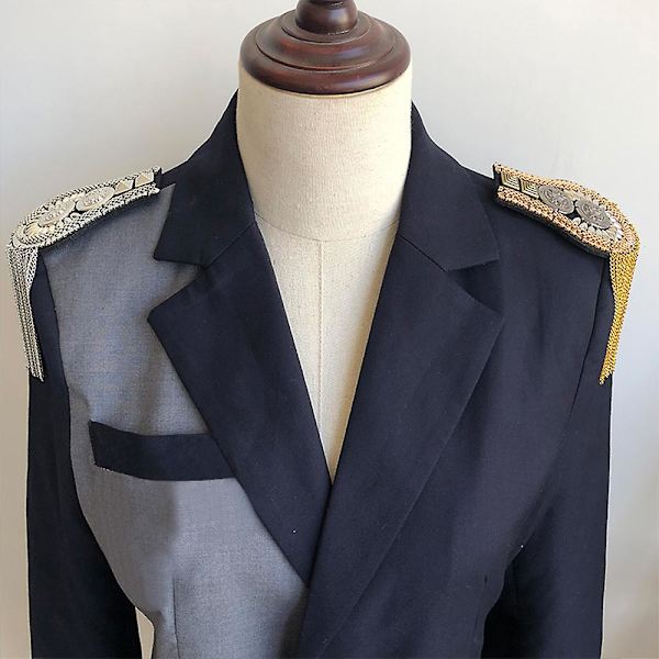 1 par tofslänkkedja Epaulet axelbrädor Badge fransad