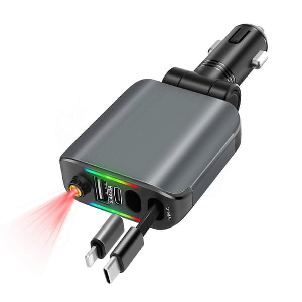 (Ny) E1 4-i-1 Multifunktionel Bil Bluetooth MP3 Oplader med Stjernehimmel Atmosfære Spotlight Black