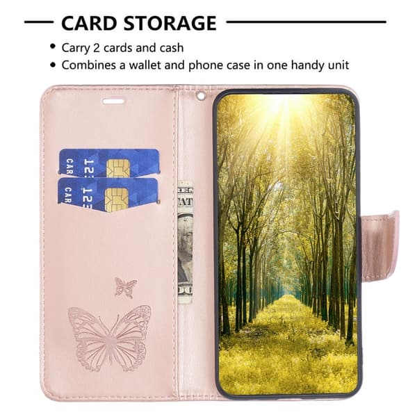 【YD】Xiaomi Redmi Note 12 Pro 5G-deksel med sommerfugltrykk, rosegull 75