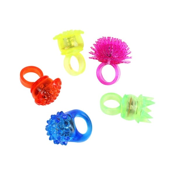 【YD】24-pak LED-diamantringe, der lyser op, blinkende LED-ringe (tilfældig stil)