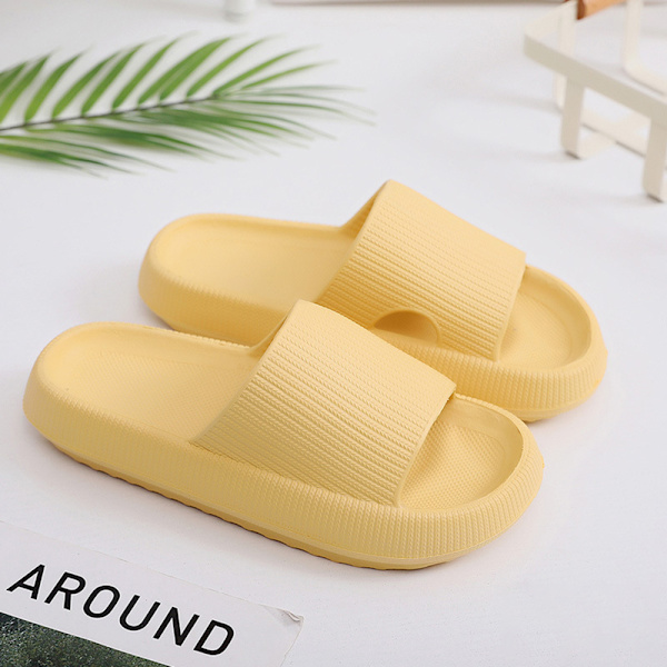 Lätta tofflor Comfort Casual tofflor med öppen tå plattform strandsandaler Yellow 42-43