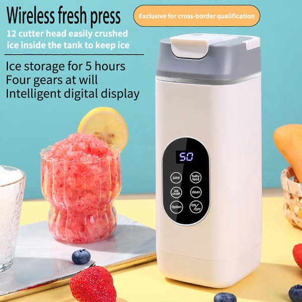 Bærbar Blenderkopp Juicepresser Kopp Juicing Kopp Juicefremstillingskopp Blenderkopp Egnet for Kontor og Reise Hvit White
