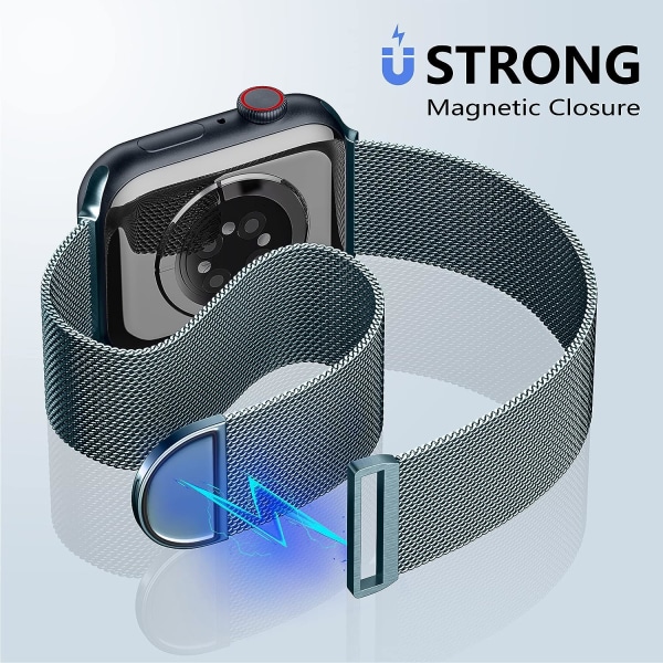 Metalbånd, der er kompatibelt med Apple Watch-bånd 40 mm 38 mm 41 mm Light Blue 42/44/45/49mm