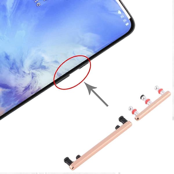 (Ny) För OnePlus 7 Pro strömknapp och volymkontrollknapp Gold